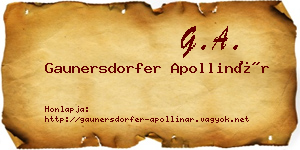 Gaunersdorfer Apollinár névjegykártya